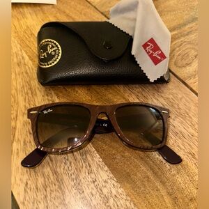 Ray-Ban Original Wayfarer Sunglasses Brown Stripe / Plum Purple **Rare Color**